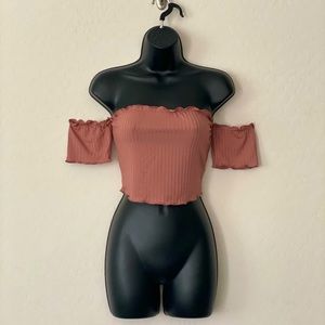 Lettuce Trim Off Shoulder Top